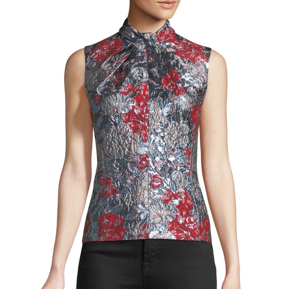 Erdem Fineesa Twist front Jacquard Top, S